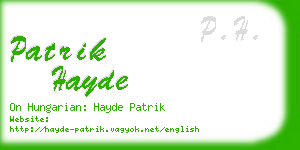 patrik hayde business card